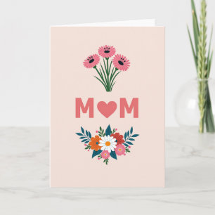 Blush Floral Faux Gold Foil Look Card