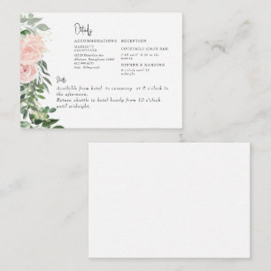Blush Floral & Foliage Wedding Details  Enclosure Card