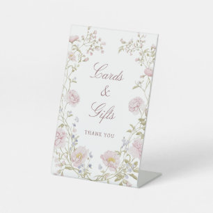 Blush Floral Frame Cards & Gifts Pedestal Sign
