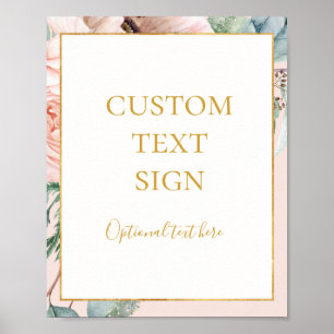 Blush Floral Garden Pastel Cards and Gifts Custom Poster