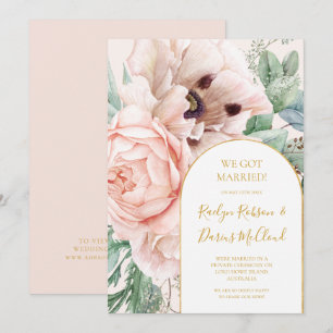 Blush Floral Garden Pastel Elopement Announcement