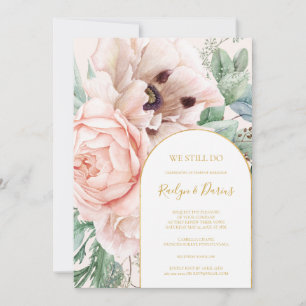 Blush Floral Garden Pastel We Still Do Vow Renewal Invitation
