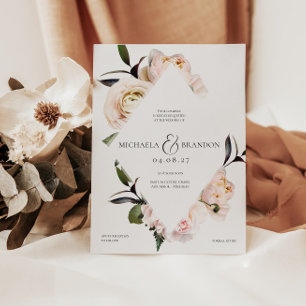 Blush Floral Geometric Bridal Shower Invitation –