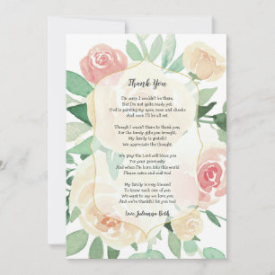 Blush Floral girl baby shower thank you Card