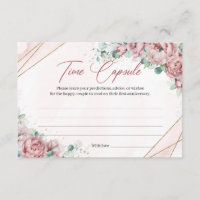 Blush floral gold eucalyptus Time Capsule Card