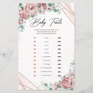 Blush floral gold frame Eucalyptus Baby Traits