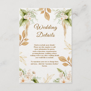 Blush Floral Gold Geometric wedding Enclosure Card