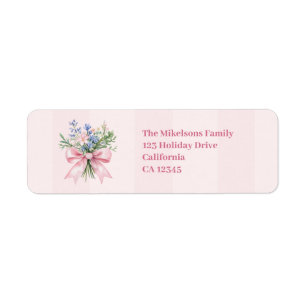 Blush Floral Graduation Party Return Address Label