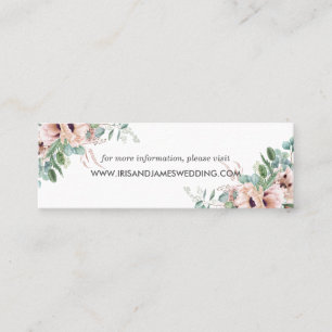 Blush Floral Greenery Wedding Website Card Mini
