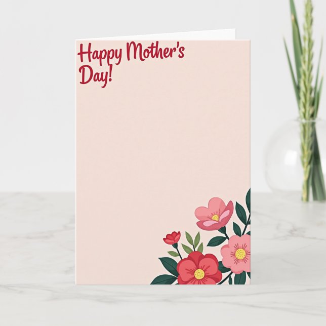 Blush Floral Greeting Card (Front)