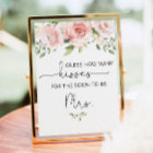 Blush floral how many kisses bridal shower game