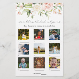 Blush Floral How Old Were They Bridal Shower Game