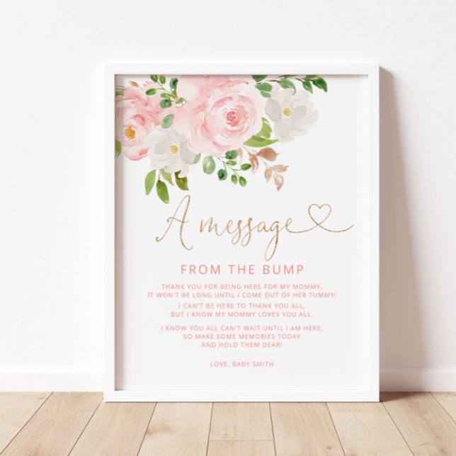 Blush floral message from the bump poster (Creator Uploaded)