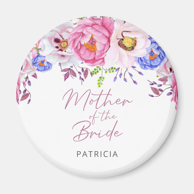 Blush Floral Mother of the Bride Magnet (Front)