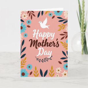 Blush Floral Mothers Day Card