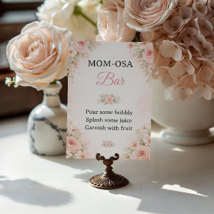 Blush Floral Mum-Osa Bar Baby Shower Sign