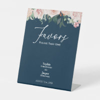 Blush Floral Navy Wedding Favours