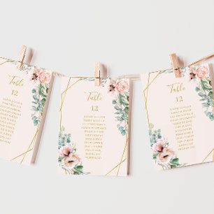 Blush Floral   Pastel Table Number Seating Chart