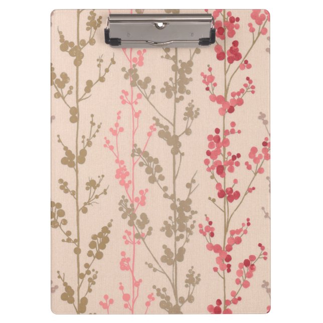 Blush Floral Pattern Clipboard (Front)