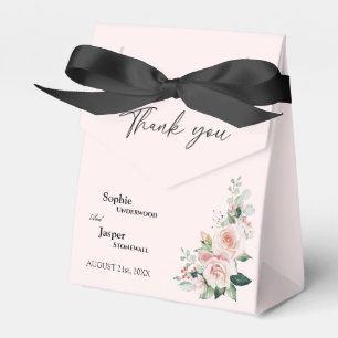 Blush Floral Pink Wedding Thank You Favour Box
