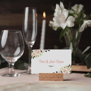 Blush Floral Place Cards Flat