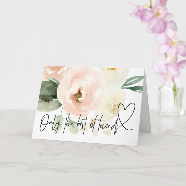 Blush Floral Pregnancy Baby Reveal Gift to Friend Card (Orchid)