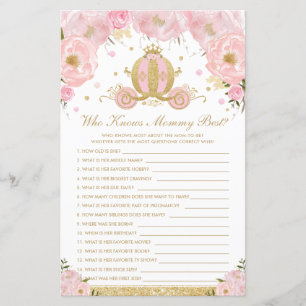 Blush Floral Princess Who Knows Mummy Best Game