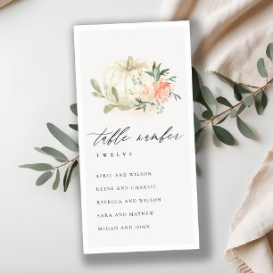 Blush Floral Pumpkin Seating Chart Table Number