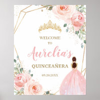 Blush Floral Quinceañera Mis Quince Welcome