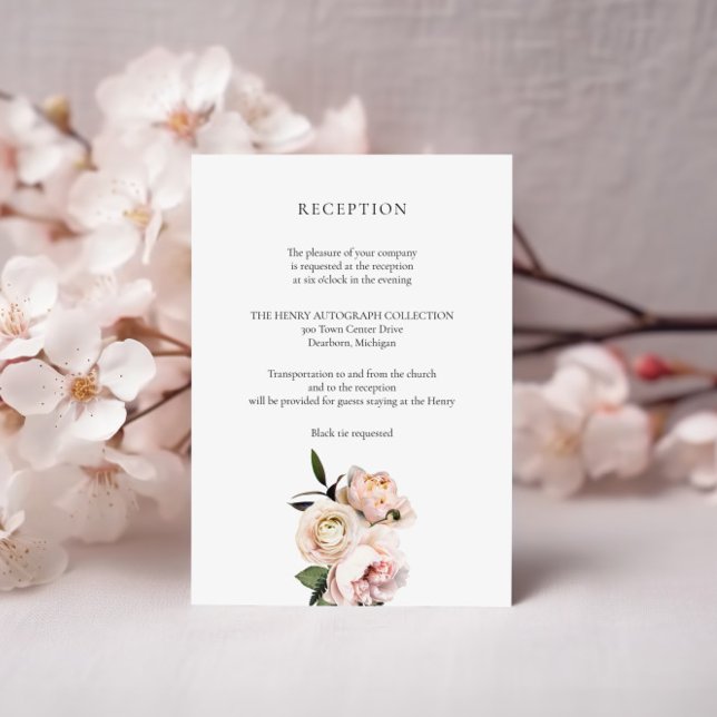 Blush Floral Reception Card – Romantic Bridal (Creator Uploaded)