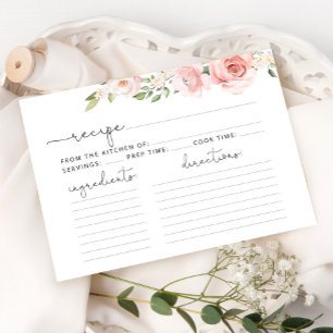 Blush floral recipe card