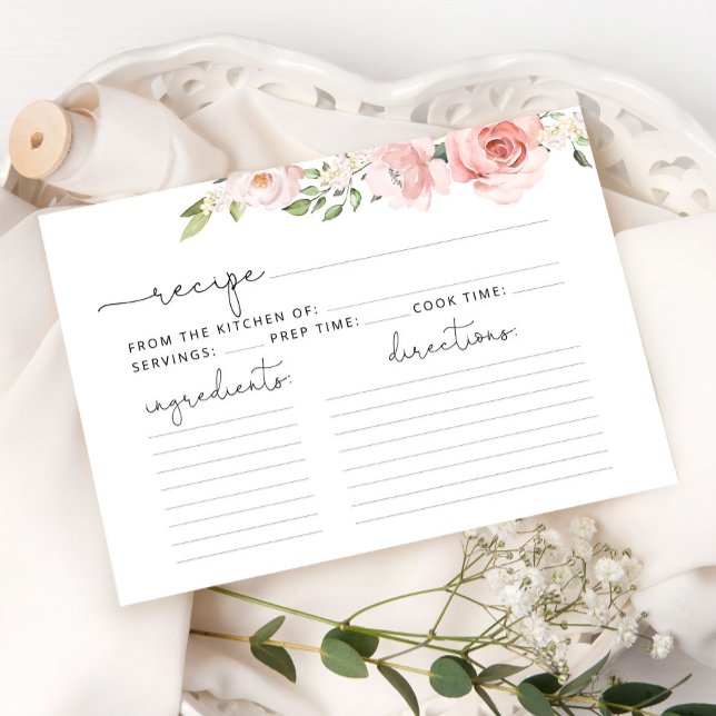 Blush floral recipe card (Creator Uploaded)