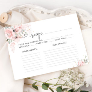 Blush floral recipe card