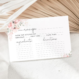 Blush floral recipe card