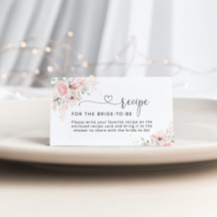 Blush floral Recipe for the bride to be Enclosure Card