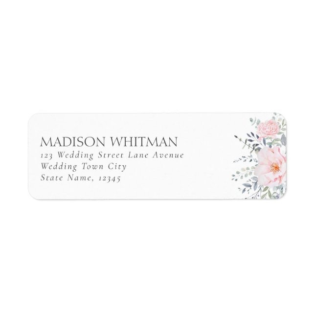 Blush Floral Return Address Label (Front)