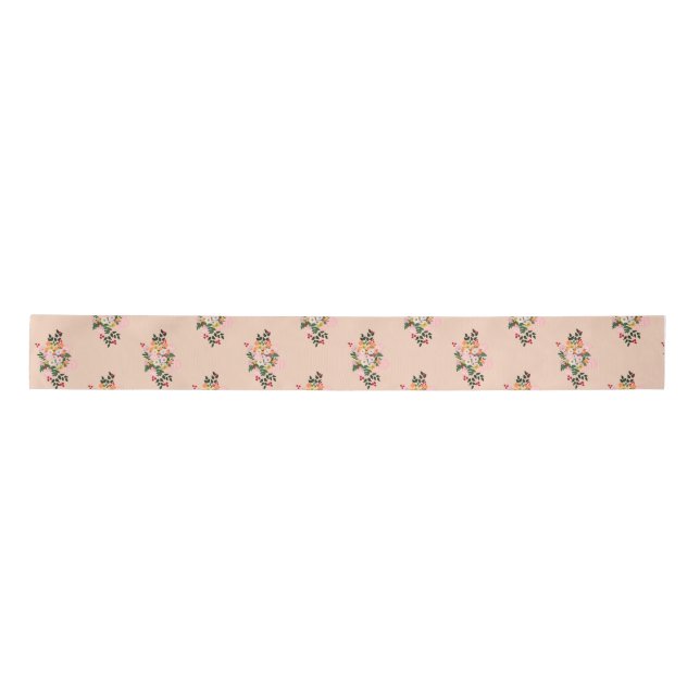 blush floral ribbon satin ribbon (Front)
