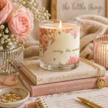 Blush Floral Romantic Candle | Watercolor Elegant