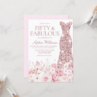 Blush Floral & Rose Gold Dress 50th Birthday Party