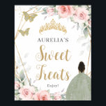 Blush Floral Sage Green Quinceanera Sweet Treats Poster<br><div class="desc">Personalise this lovely blush pink floral sage green treats sign with your own wording easily and quickly, simply press the customise it button to further re-arrange and format the style and placement of the text.  Great for quinceanera, sweet 16, 18th birthday, princess party, debutante ball, bridal shower, etc. (c) The...</div>