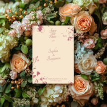 Blush Floral Save the Date Wedding Announcement
