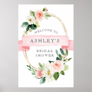 Blush Floral Shower Welcome Sign