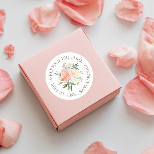 Blush Floral Spring Wedding Envelope Seal