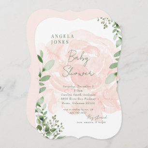 Blush Floral Sweet Baby Girl Shower II Invitation