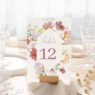 Blush Floral Table Number
