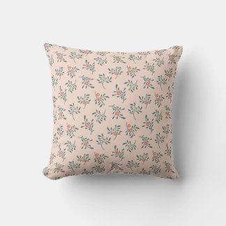 Blush Floral Teal Botanical Pattern Cushion