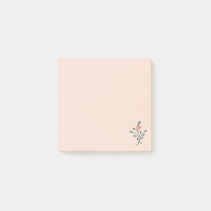 Blush Floral Teal Botanical Pattern Post-it Notes