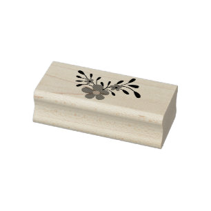 Blush Floral Teal Botanical Pattern Rubber Stamp