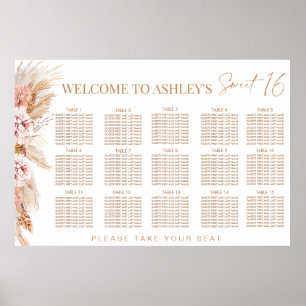 Blush Floral Terracotte Sweet 16 Seating Chart