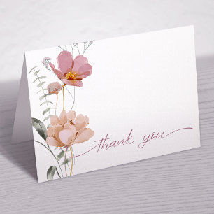 Blush Floral Thank You Card